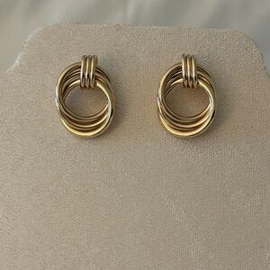 NWOT Elegant Gold-Tone Costume Post Earrings
